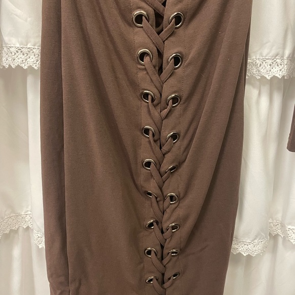 Collared Lace Up Dress - Picture 4 of 6